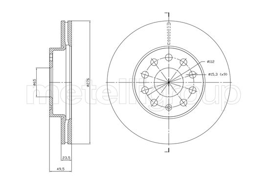 Brake Disc METELLI 23-1767C