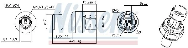 Slėgio jungiklis, oro kondicionavimas NISSENS 301129