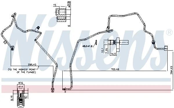 Aukšto slėgio linija, oro kondicionavimas NISSENS 843593