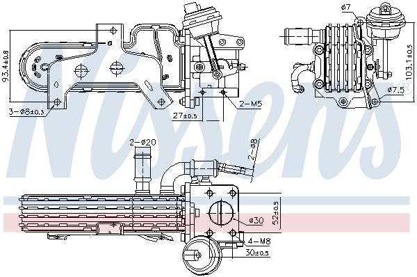 Cooler, exhaust gas recirculation NISSENS 989420