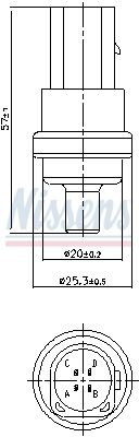 Sensor, coolant temperature NISSENS 207009