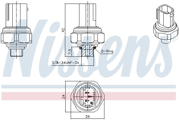 Slėgio jungiklis, oro kondicionavimas NISSENS 301070