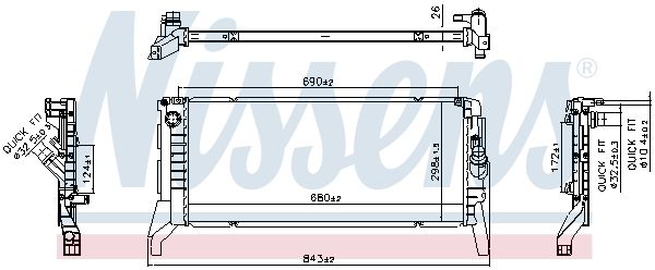 Radiatorius, variklio aušinimas NISSENS 606789