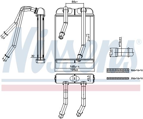 Heat Exchanger, interior heating NISSENS 707227