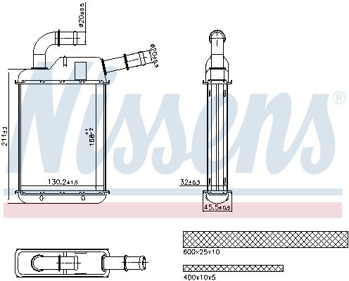 Heat Exchanger, interior heating NISSENS 707279