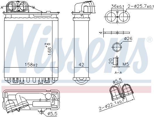 Теплообмінник, система опалення салону NISSENS 707301