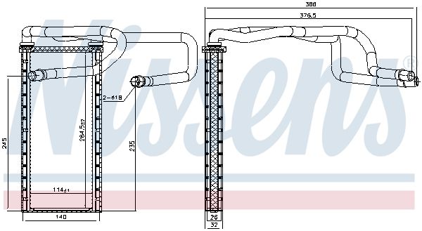 Heat Exchanger, interior heating NISSENS 707310