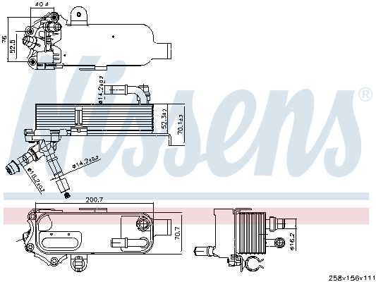 Oil Cooler, engine oil NISSENS 91298