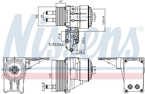 Oil Cooler, engine oil NISSENS 91328