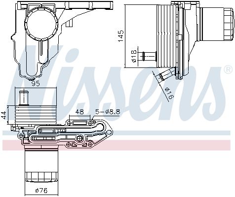 Oil Cooler, engine oil NISSENS 91329