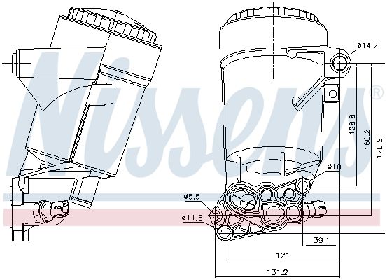 Oil Cooler, engine oil NISSENS 91338