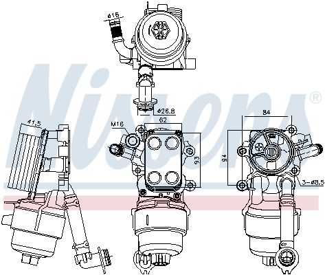 Охолоджувач оливи, моторна олива NISSENS 91340