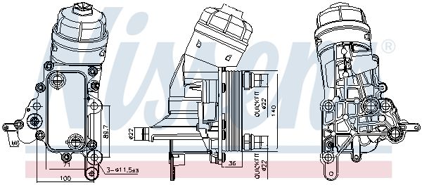 Arrefecedor de óleo, óleo do motor NISSENS 91343