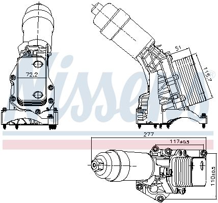 Охолоджувач оливи, моторна олива NISSENS 91395