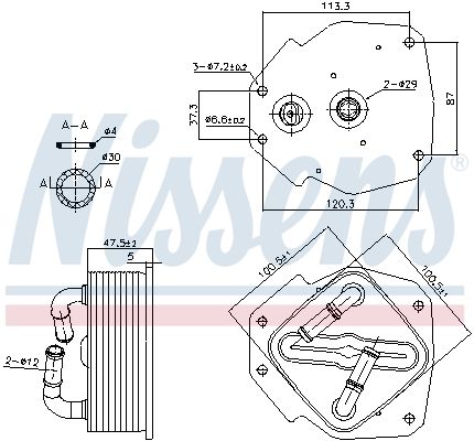 Oil Cooler, engine oil NISSENS 91418