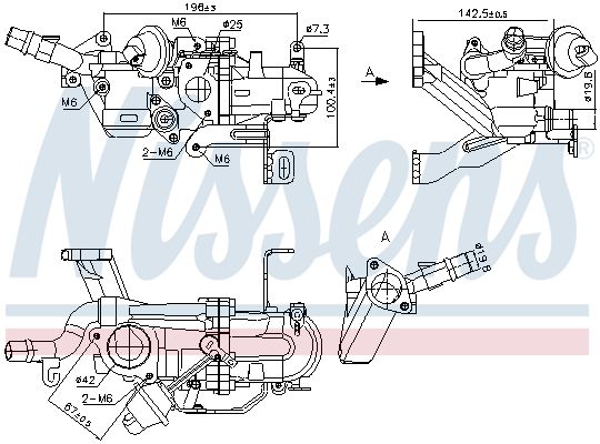 Cooler, exhaust gas recirculation NISSENS 989273