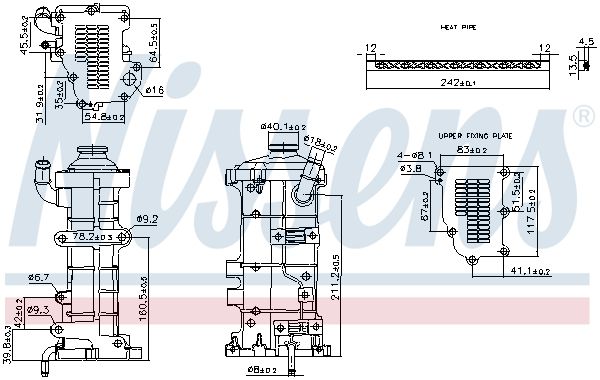 Cooler, exhaust gas recirculation NISSENS 989374