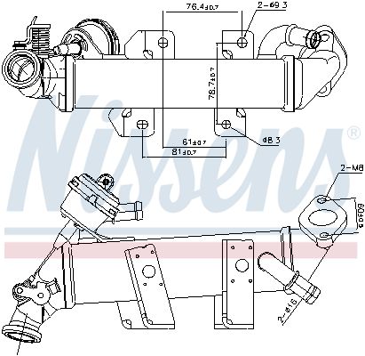 Cooler, exhaust gas recirculation NISSENS 989389