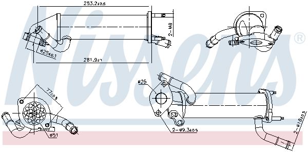 Cooler, exhaust gas recirculation NISSENS 989449