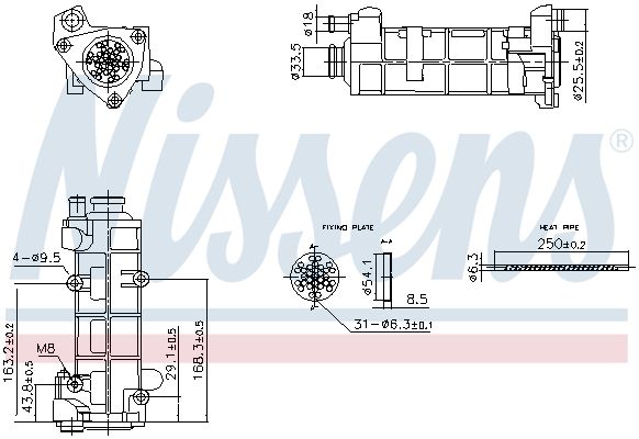 Cooler, exhaust gas recirculation NISSENS 989458