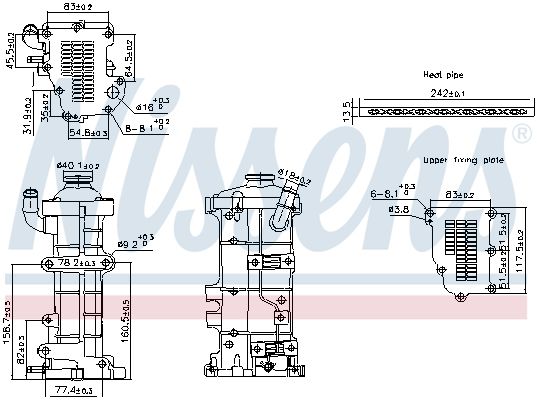 Cooler, exhaust gas recirculation NISSENS 989503