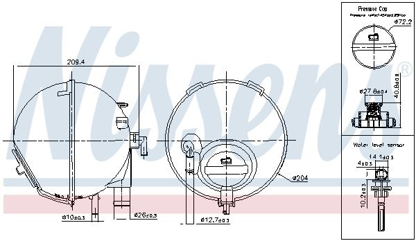 Expansion Tank, coolant NISSENS 996186