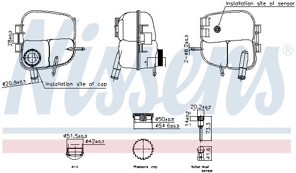 Expansion Tank, coolant NISSENS 996303