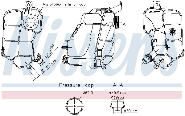 Expansion Tank, coolant NISSENS 996337