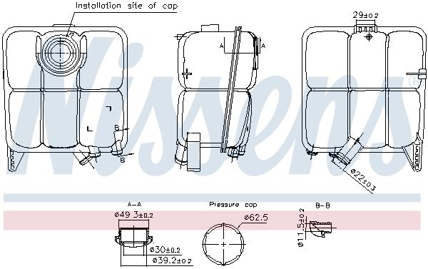 Expansion Tank, coolant NISSENS 996346
