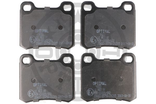 Комплект гальмівних накладок, дискове гальмо OPTIMAL BP-09322