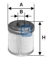 Alyvos filtras ufi 25.553.00