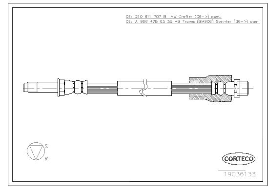 Brake Hose CORTECO 19036133