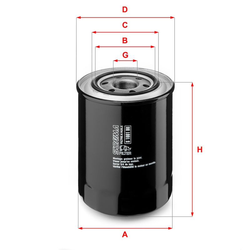 Alyvos filtras SOFIMA S 1001 DR