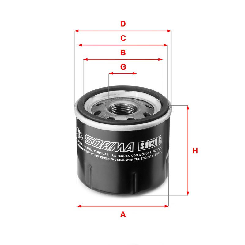 Alyvos filtras SOFIMA S 9820 R