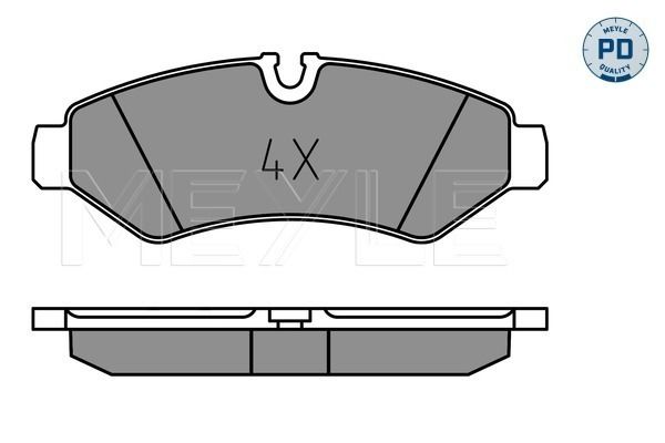 Комплект гальмівних накладок, дискове гальмо MEYLE 025 207 4720/PD