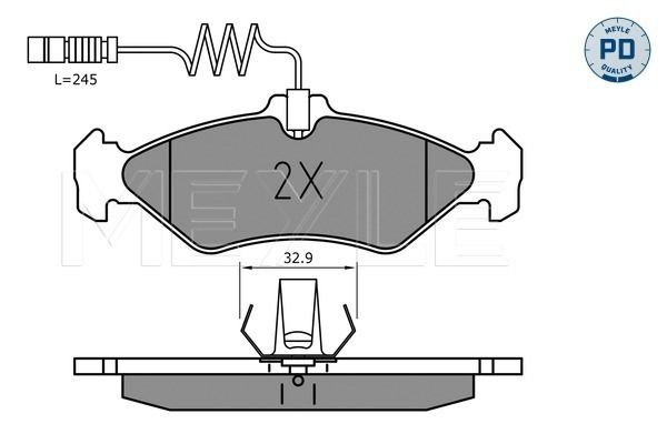 Brake Pad Set, disc brake MEYLE 025 216 2117/PD