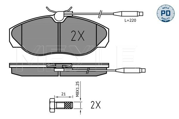 Brake Pad Set, disc brake MEYLE 025 217 9719/PD