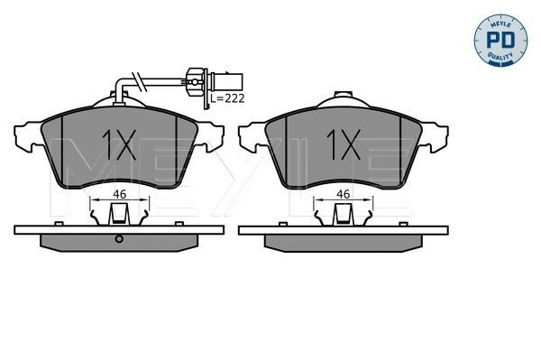 Brake Pad Set, disc brake MEYLE 025 218 8519/PD