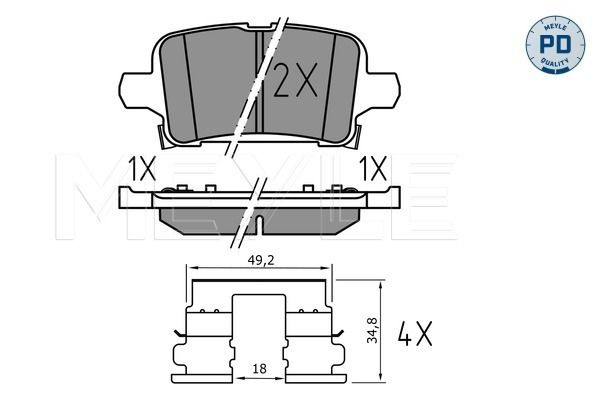 Brake Pad Set, disc brake MEYLE 025 221 2917/PD