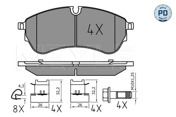 Brake Pad Set, disc brake MEYLE 025 221 4721/PD