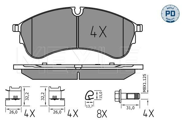 Brake Pad Set, disc brake MEYLE 025 221 7821/PD