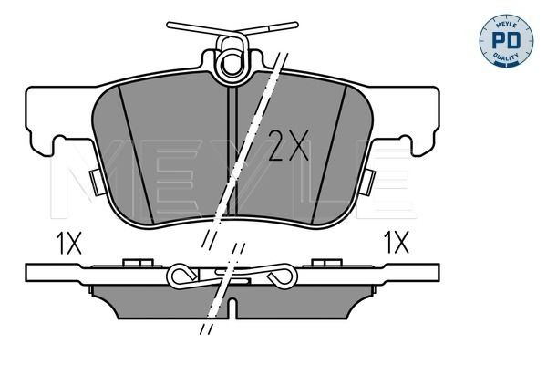 Brake Pad Set, disc brake MEYLE 025 222 3116/PD