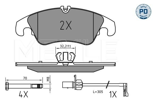 Brake Pad Set, disc brake MEYLE 025 222 5219/PD