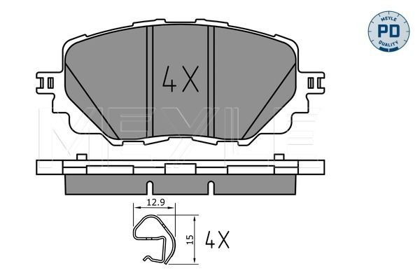 Brake Pad Set, disc brake MEYLE 025 222 7115/PD