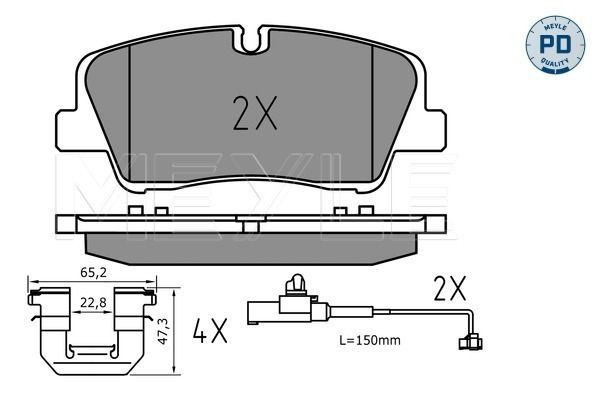 Brake Pad Set, disc brake MEYLE 025 223 7017/PD