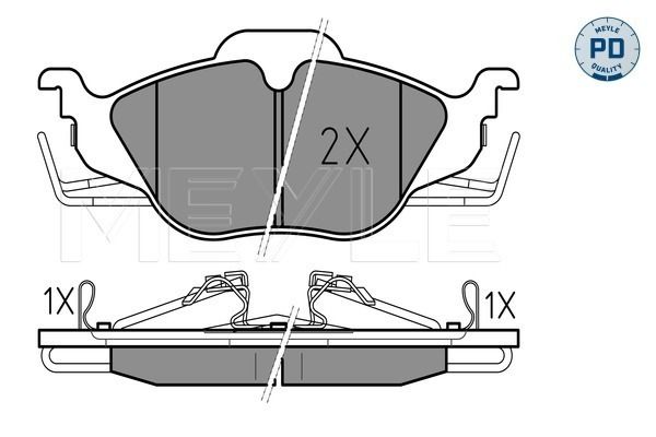 Brake Pad Set, disc brake MEYLE 025 230 6317/PD