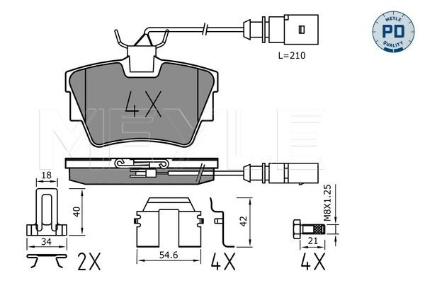 Brake Pad Set, disc brake MEYLE 025 232 2416-1/PD