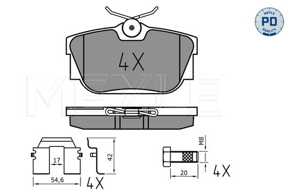 Brake Pad Set, disc brake MEYLE 025 232 2417/PD