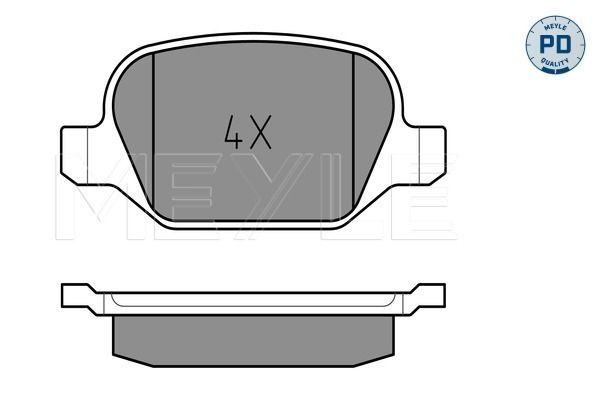 Brake Pad Set, disc brake MEYLE 025 235 1716/PD