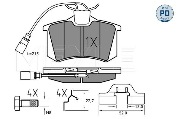 Brake Pad Set, disc brake MEYLE 025 235 5417/PD